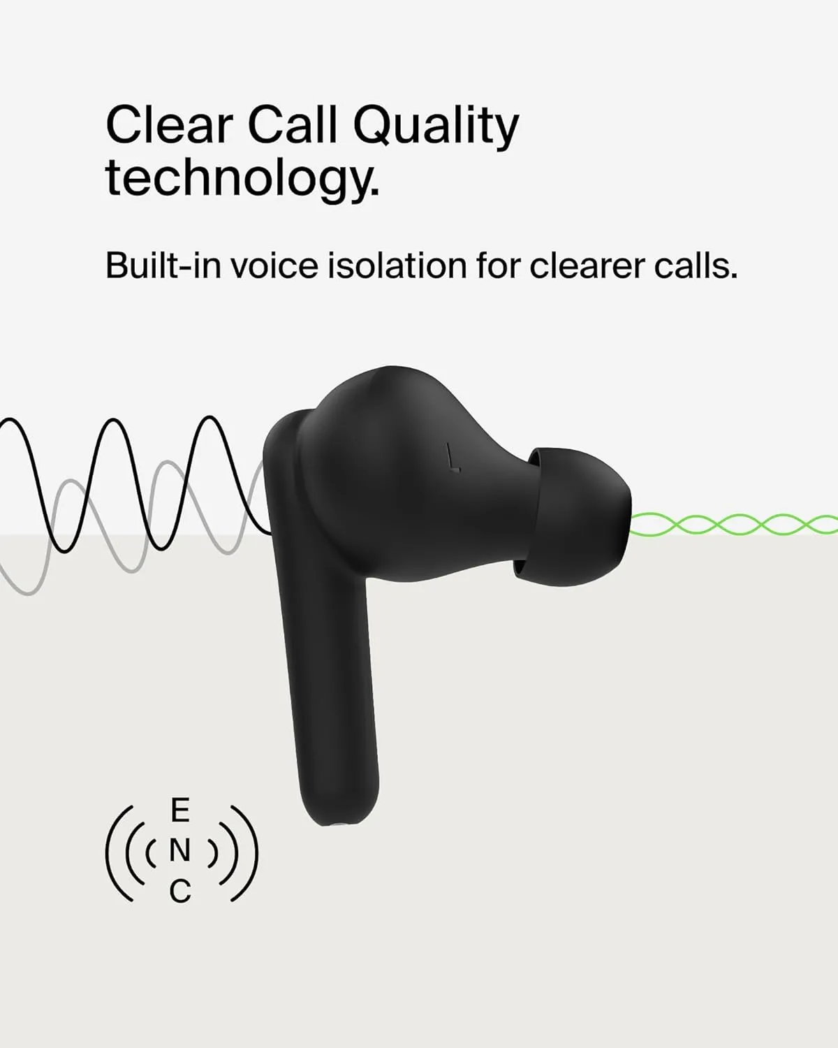 Belkin SoundForm Rhythm True Wireless Earbuds with Built-in Microphone, USB-C Fast Charging, 28H Battery Life, IPX5 Water Resistance - Bluetooth Earbuds for iPhone, iPad, Galaxy, Pixel, & More - Black