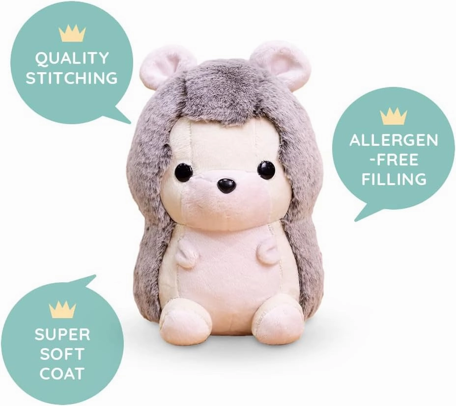 Bellzi Hedgehog Cute Stuffed Animal Plush Toy - Adorable Soft Hedgehog Toy Plushies and Gifts - Perfect Present for Kids, Babies, Toddlers - Hedgi The Hedgehog