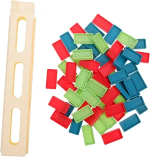 BESPORTBLE 1 Set Plastic Domino Set for Blocks with Holder Educational for Compact Design for and Parent Interaction and Impact Resistant Random Color