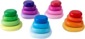 BESPORTBLE 20Pcs Educational Stacking Blocks Imitation Stone Pebble for Color Recognition Imagination Development for Learning Activities Interactive Play