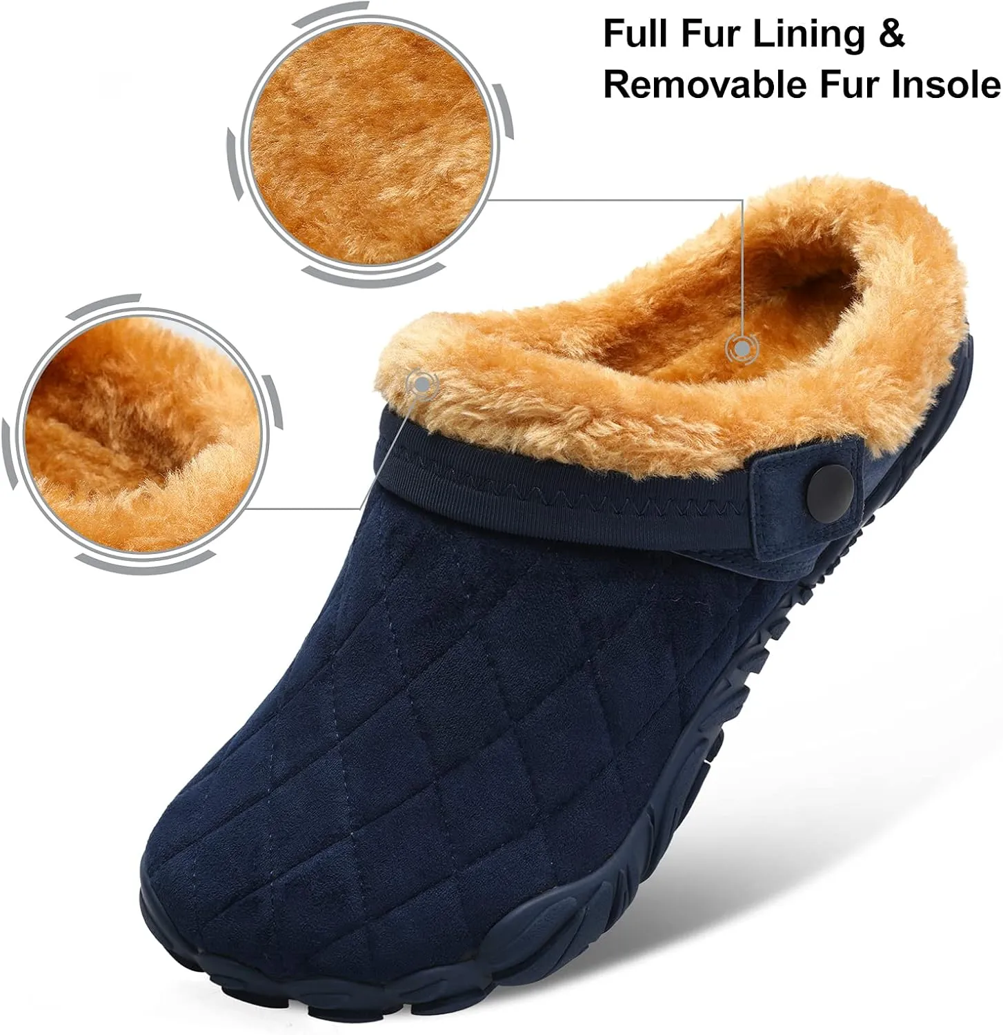 Besroad Womens Mens Furry Slides House Slippers Fuzzy Fluffy Bedroom Cozy Memory Foam Slippers Clogs