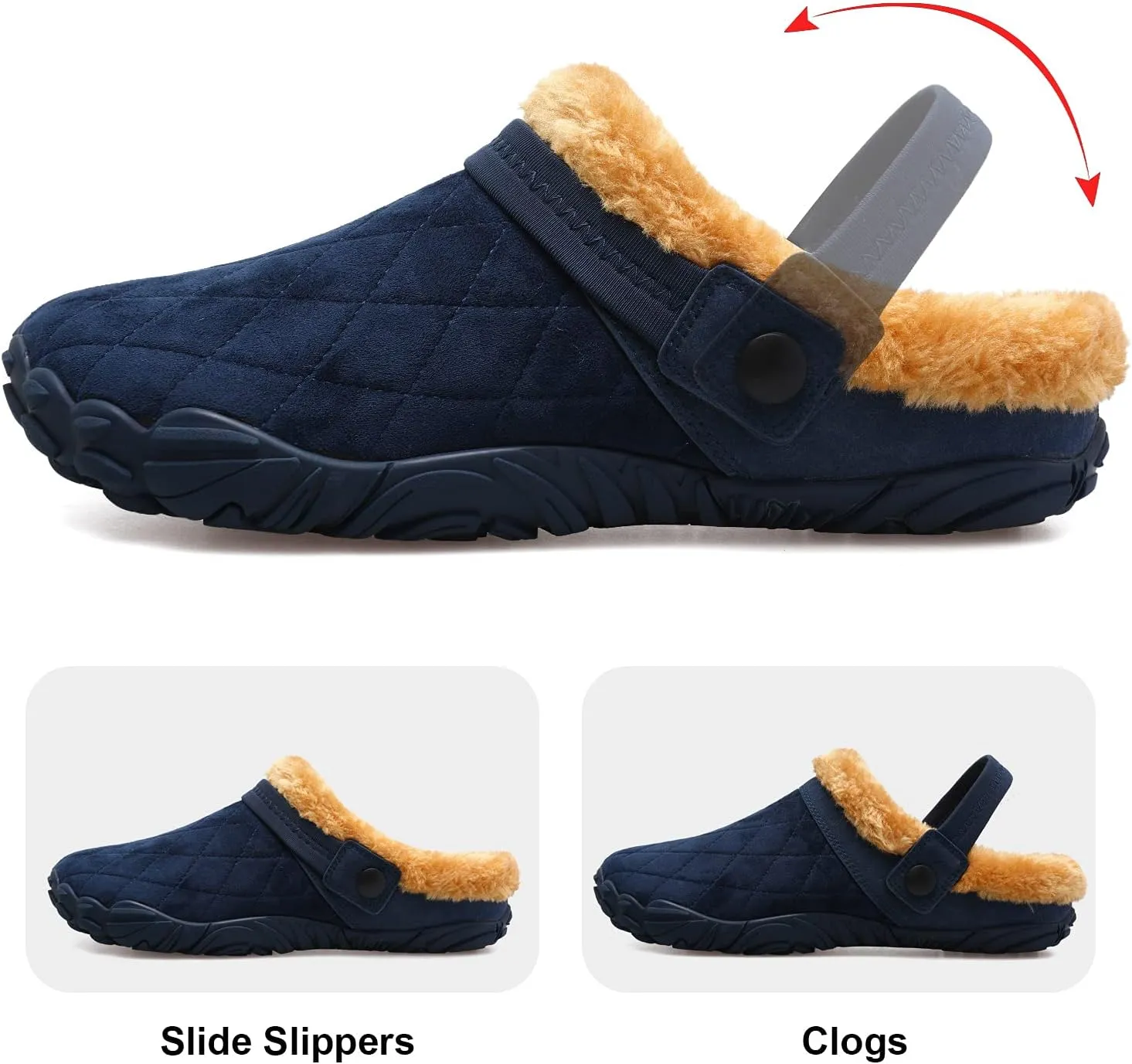 Besroad Womens Mens Furry Slides House Slippers Fuzzy Fluffy Bedroom Cozy Memory Foam Slippers Clogs