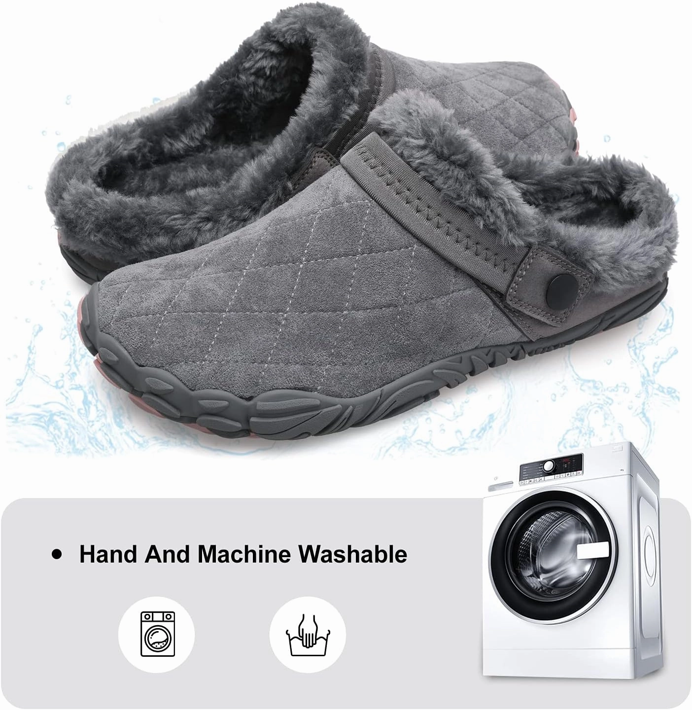 Besroad Womens Mens Furry Slides House Slippers Fuzzy Fluffy Bedroom Cozy Memory Foam Slippers Clogs