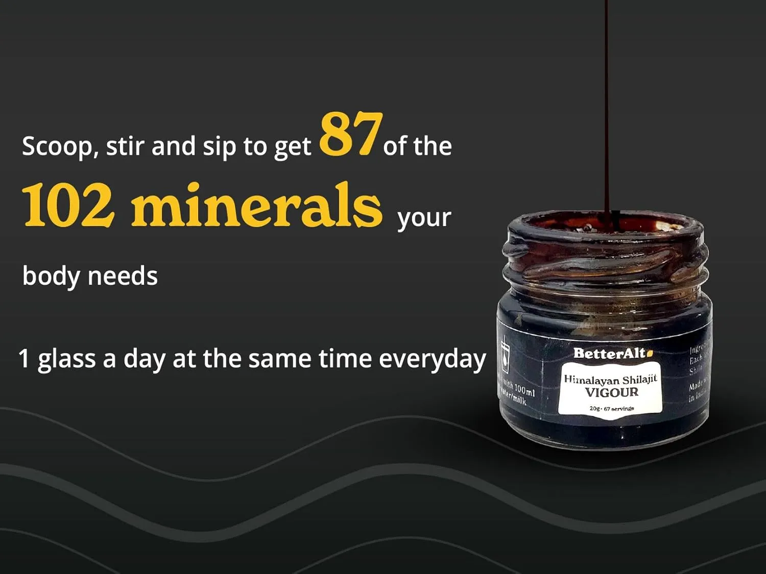 BetterAlt Pure Himalayan Shilajit Resin | High Potency for Men & Women | 75 Servings for Stamina and Muscle Building, 85  Trace Minerals, 75% Fulvic Acid, with Lab Test Report, 400mg