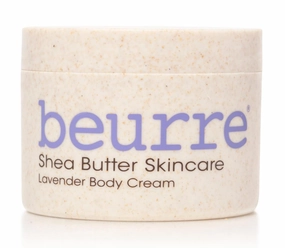 Beurre Shea Butter Body Cream - For All Skin Types - Vegan, Light, Non-Greasy, Soothing, Hydrating, Non-Toxic - Lavender 5.1 oz