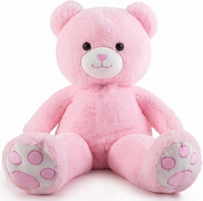 Big Teddy Bear 3 Feet Giant Valentine Stuffed Animal Pink Large Teddy Bear Plush Toy for Girlfriend, Women, Kids