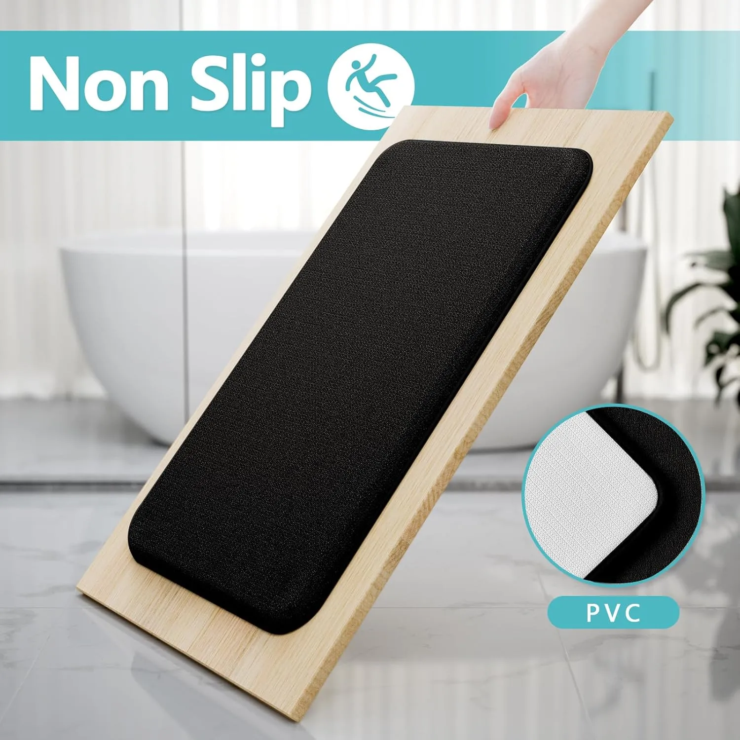 Black Bathroom Rug Set Memory Foam Bath Mats 3 Piece with Toilet Mats, Soft & Supportive, Shock Absorbing, Water Absorbent, Non-Slip Bath Rugs, Machine Washable, Area Rug, Home Decor Accessories