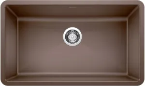 BLANCO, Café Brown 440147 PRECIS SILGRANIT Super Single Undermount Kitchen Sink, 32" X 19"