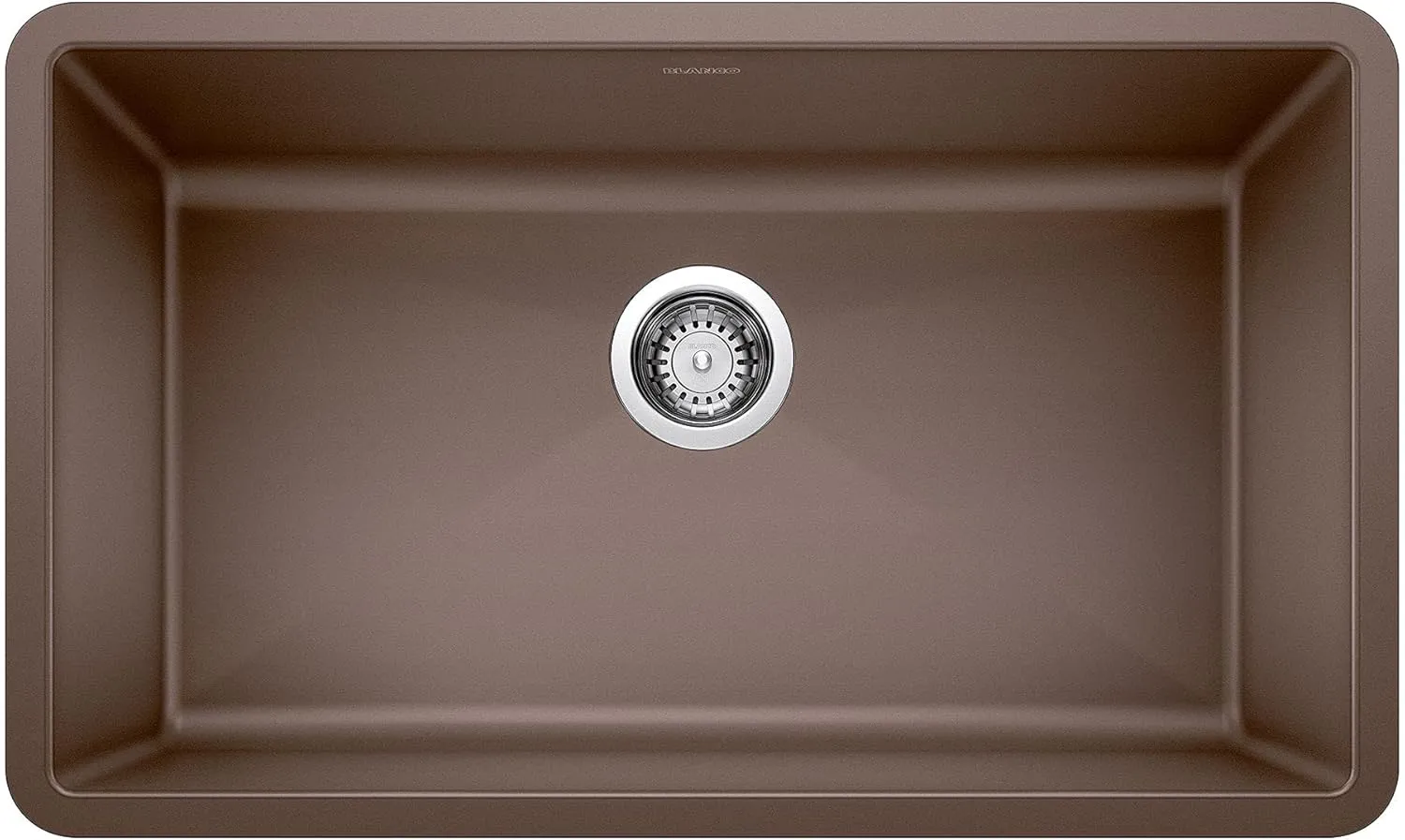 BLANCO, Café Brown 440147 PRECIS SILGRANIT Super Single Undermount Kitchen Sink, 32" X 19"