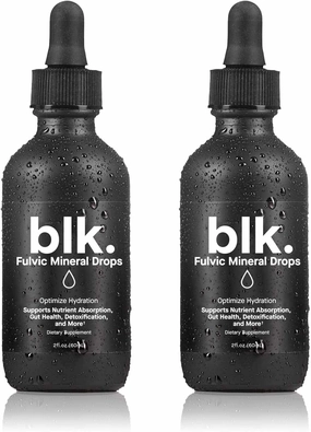 blk. PH 8  Natural Mineral Alkaline Water Drops Electrolyte Infused with Fulvic and Amino Acids, Zero Sugar, 2oz., 2-Pack