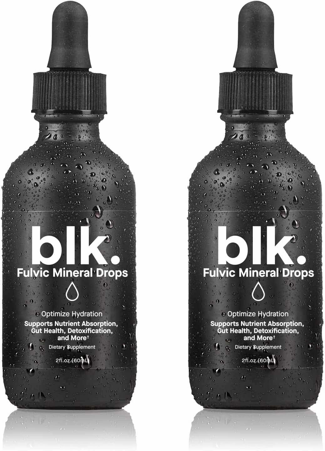 blk. PH 8  Natural Mineral Alkaline Water Drops Electrolyte Infused with Fulvic and Amino Acids, Zero Sugar, 2oz., 2-Pack