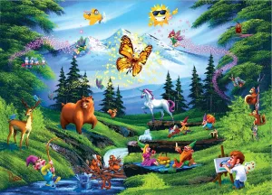 Bob Ross This is Happy Place Puzzle for Adults and Kids | 1000 Piece Jigsaw Puzzle Toy | Interactive Brain Teaser for Family Game Night | 28 x 20 Inches