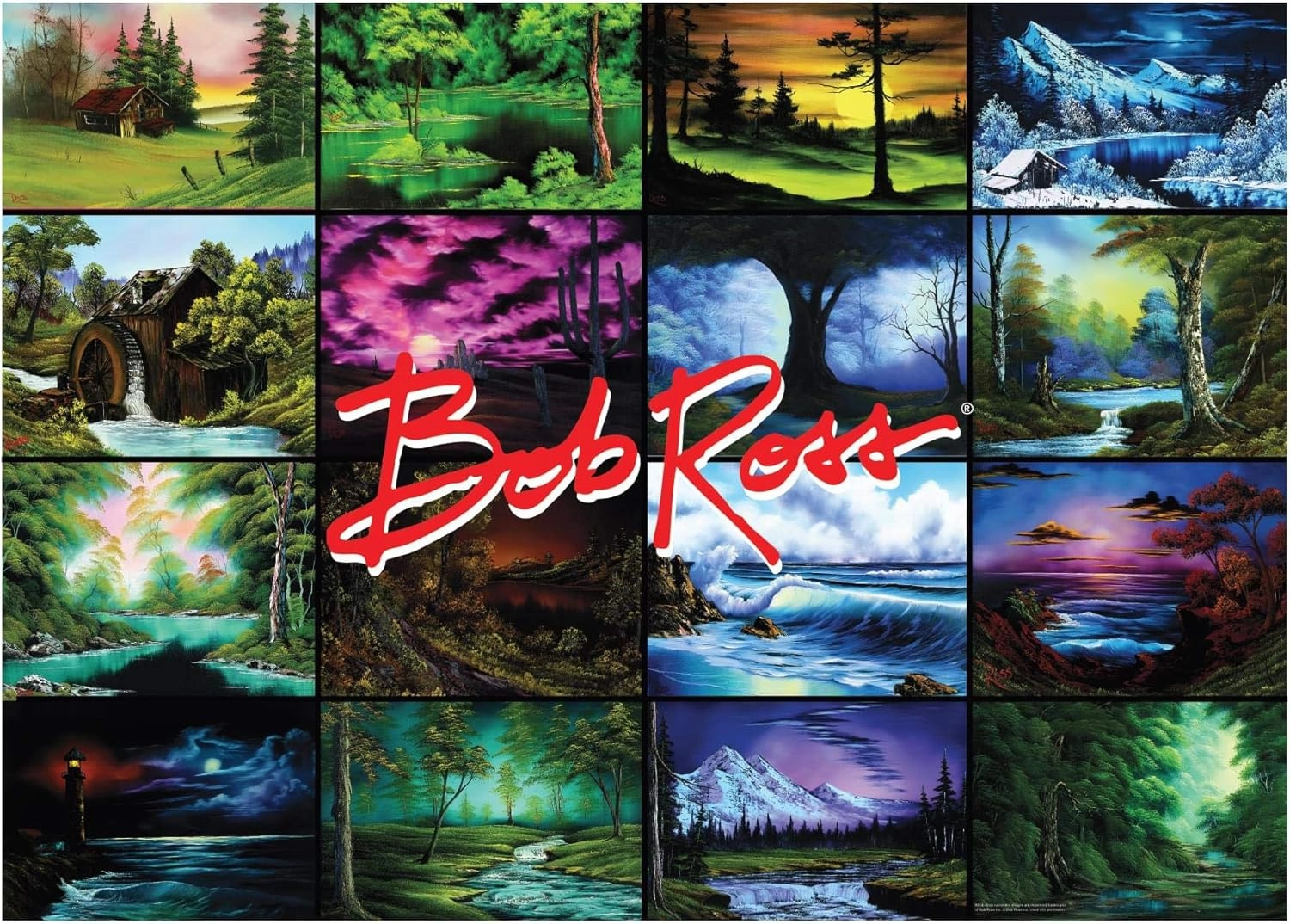 Bob Ross Happy Painting, My Friend Puzzle for Adults and Kids | Nature Scenery 1000 Piece Jigsaw Puzzle Toy | Interactive Brain Teaser for Family Game Night | 28 x 20 Inches