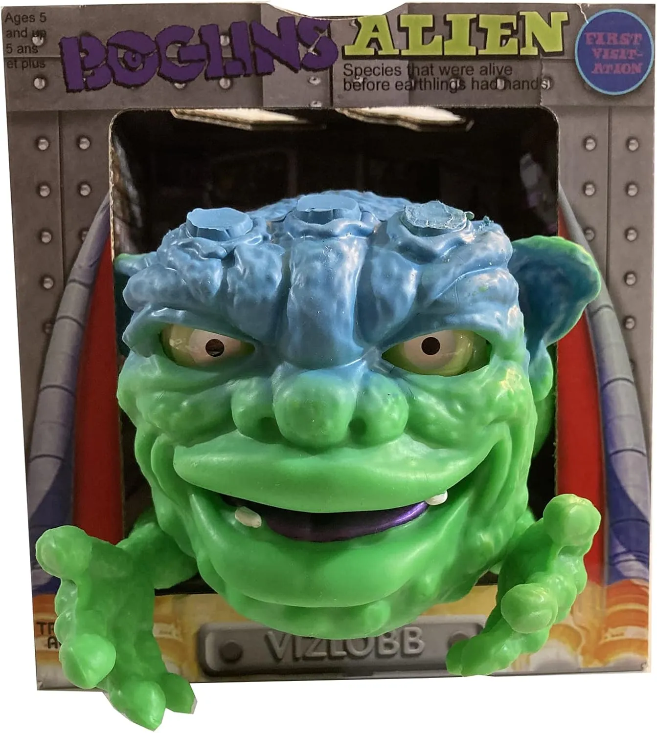 BOGLINS Alien Vizlobb 8” Collectible Figure with Super Stretchy Skin & Movable Eyes and Mouth, Popular Retro Toy from The 80's for Kids and Collectors