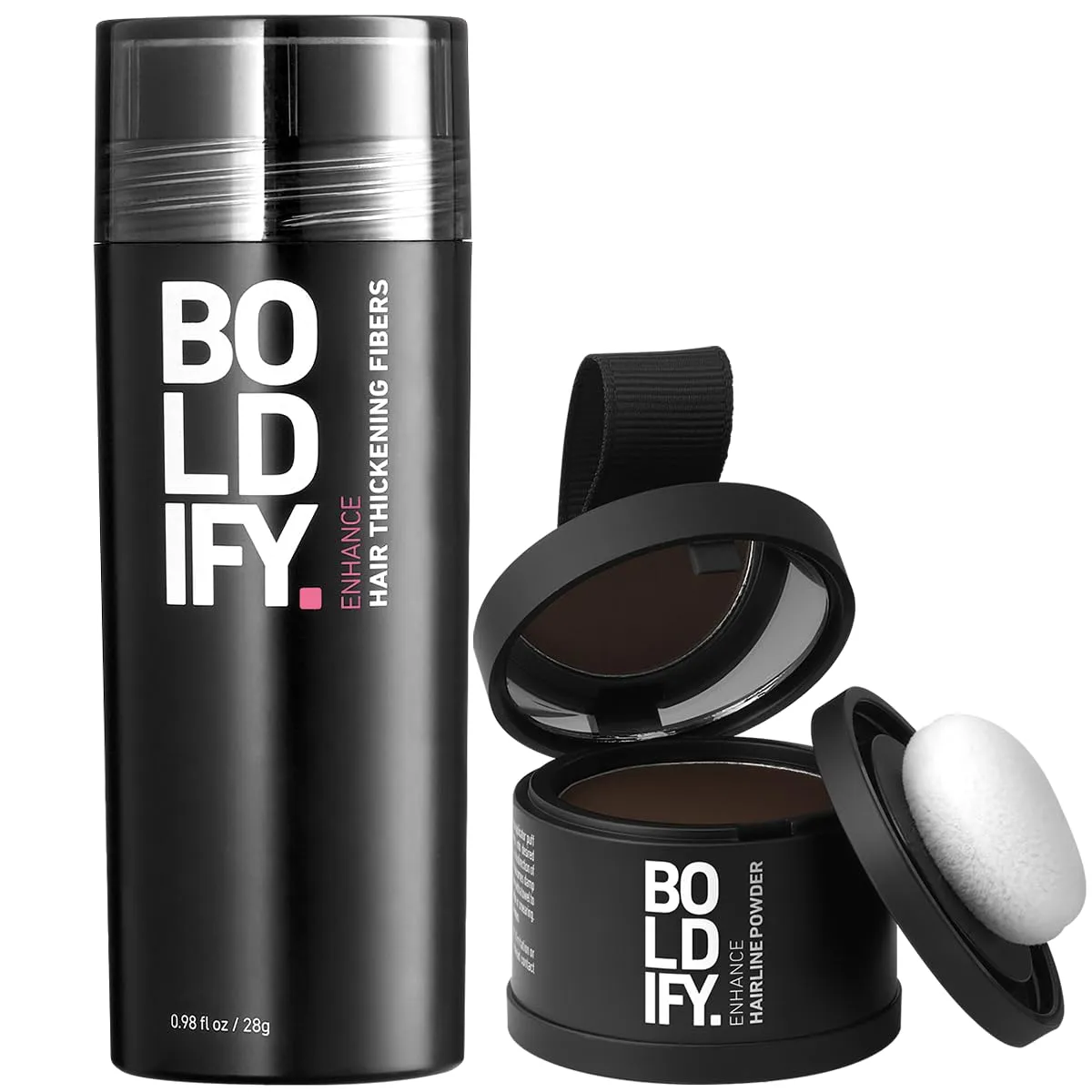 Boldify Hairline Powder   Hair Fiber (Dark Brown): bundle that Instantly Conceals Hair Loss Hair Powder for Thinning Hair, Root Cover Up (Dark Brown)
