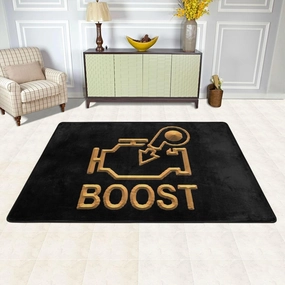 Boost Check Engine Light - Turbo Area Rug for Living Room Bedroom - Soft Non-Slip Low Pile Washable Floor Mat, Perfect for Kitchen, Dining Room, Nursery, Office