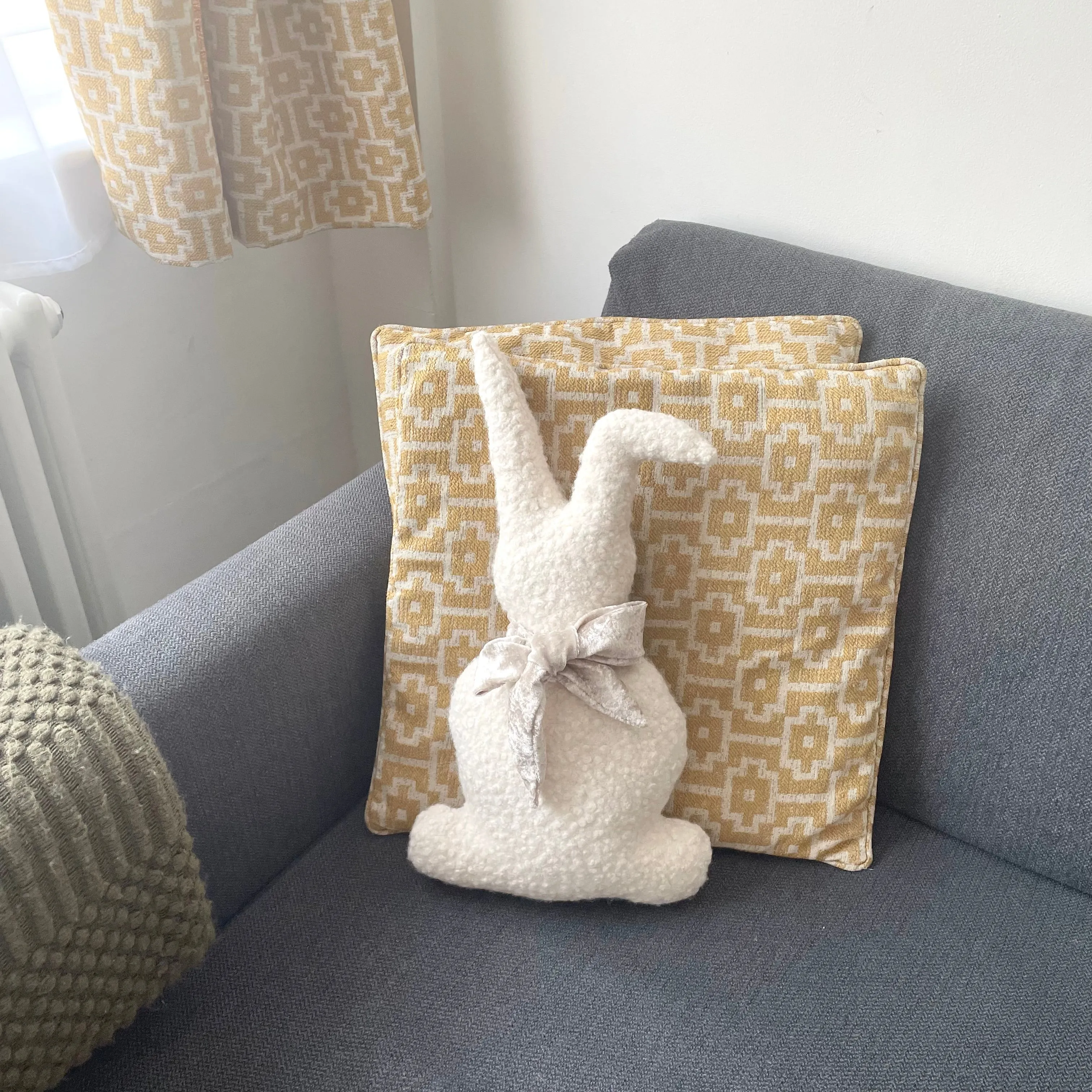 Bouclé Easter Bunny Pillow
