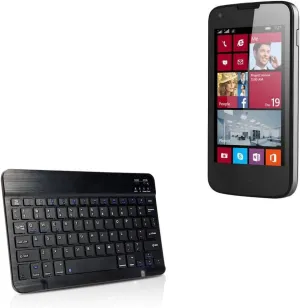BoxWave Keyboard Compatible With Prestigio MultiPhone 8400 Duo - SlimKeys Bluetooth Keyboard, Portable Thin with Chiclet-Style Keys - Jet Black