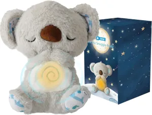 Breathing Stuffed Animal,Soothing Stuffed Animal for Anxiety Relief with Realistic Breathing Motion, Calming Music, Gentle Lights,Machine Washable,Ideal for Baby Adult and Relaxation (Koala)