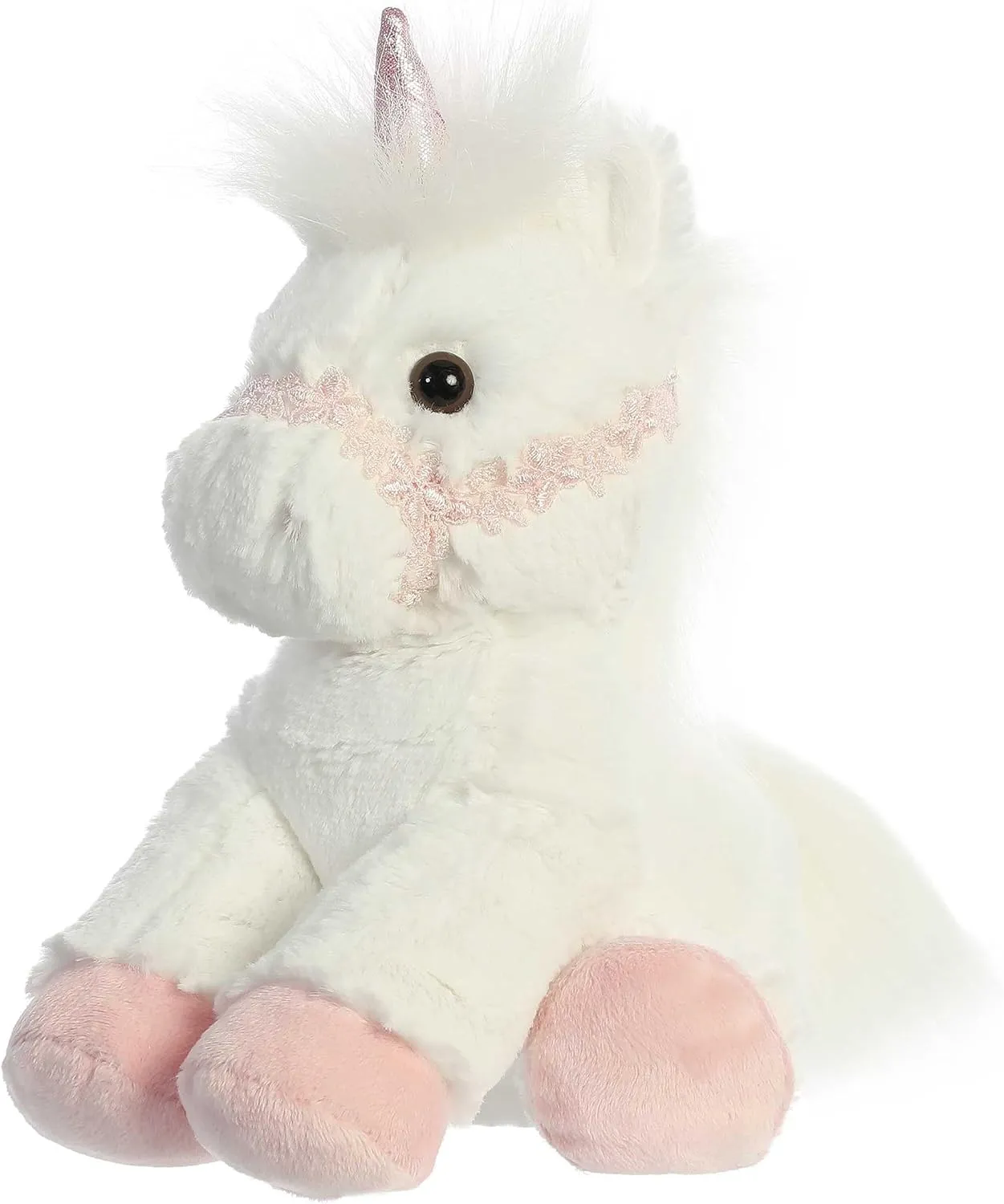 Breyer Aurora® Exquisite Unicorn Stuffed Animal - Realistic Detailing - Imaginative Play - Pink and White 11 Inches