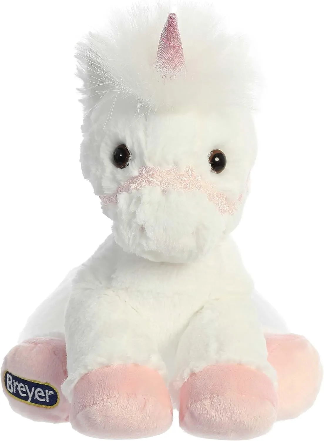 Breyer Aurora® Exquisite Unicorn Stuffed Animal - Realistic Detailing - Imaginative Play - Pink and White 11 Inches