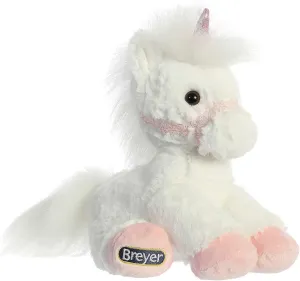 Breyer Aurora® Exquisite Unicorn Stuffed Animal - Realistic Detailing - Imaginative Play - Pink and White 11 Inches