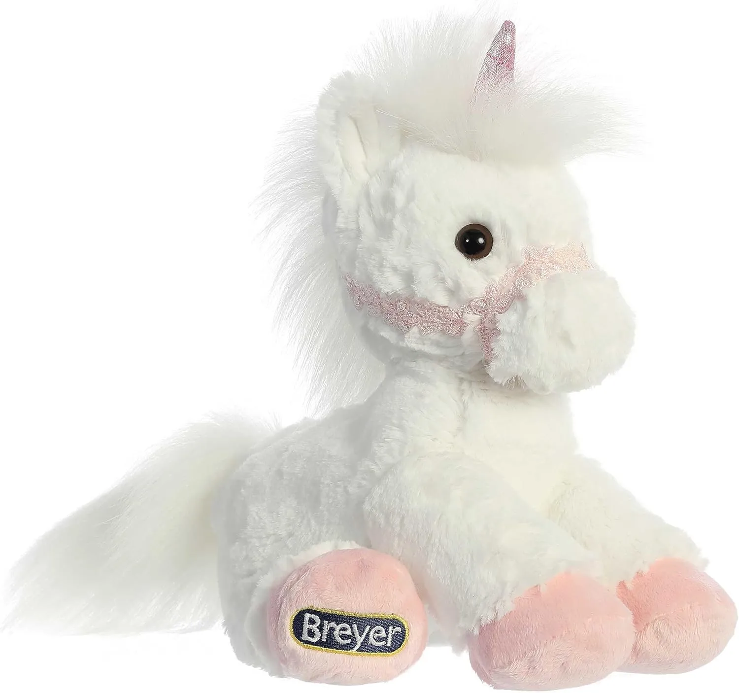 Breyer Aurora® Exquisite Unicorn Stuffed Animal - Realistic Detailing - Imaginative Play - Pink and White 11 Inches