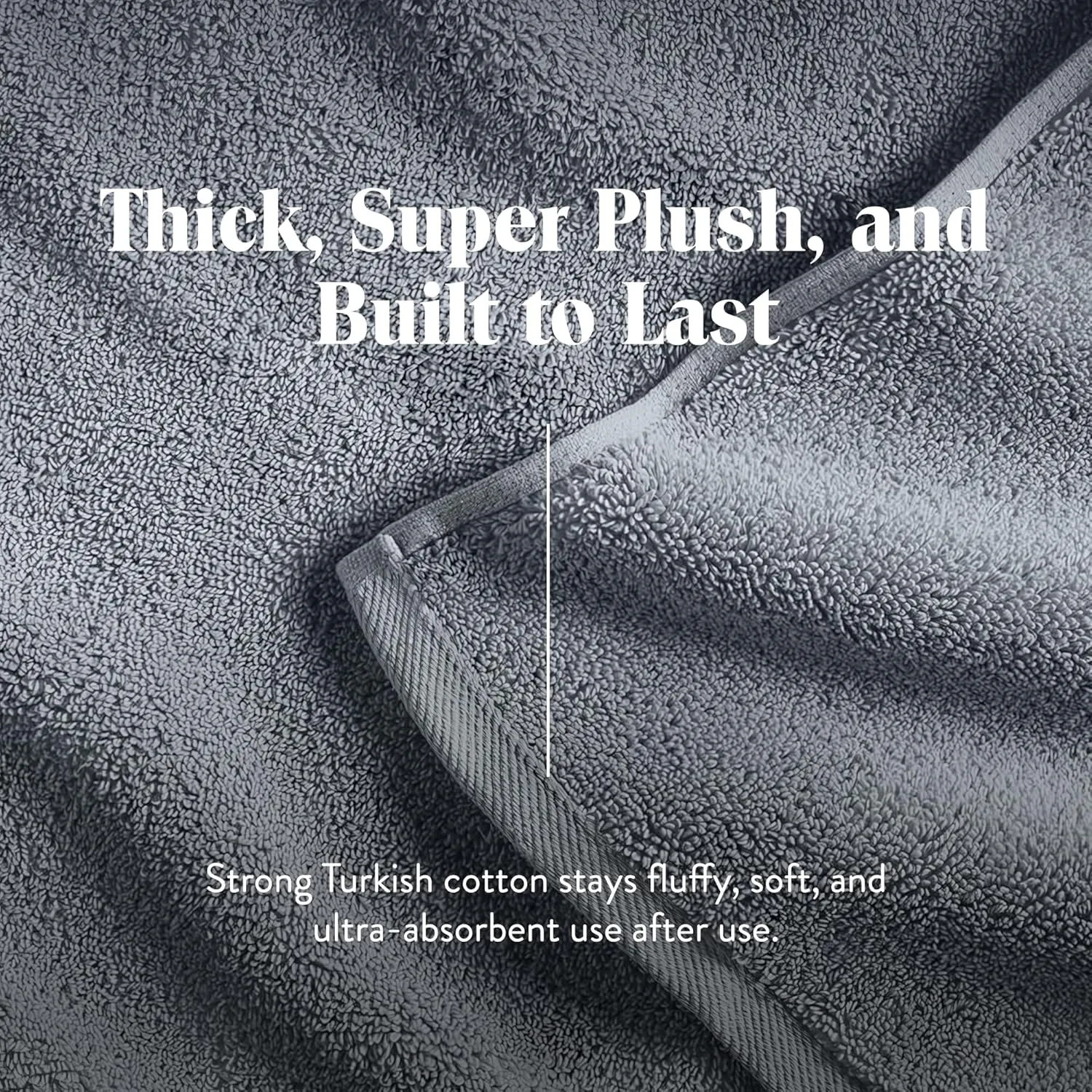 Brooklinen Super-Plush Turkish Cotton Bath Towels Set of 2 Cotton, 820 GSM, Machine Washable, Perfect Bath Towels for Bathroom, Spa & Shower (30" x 58", Smoke Grey)