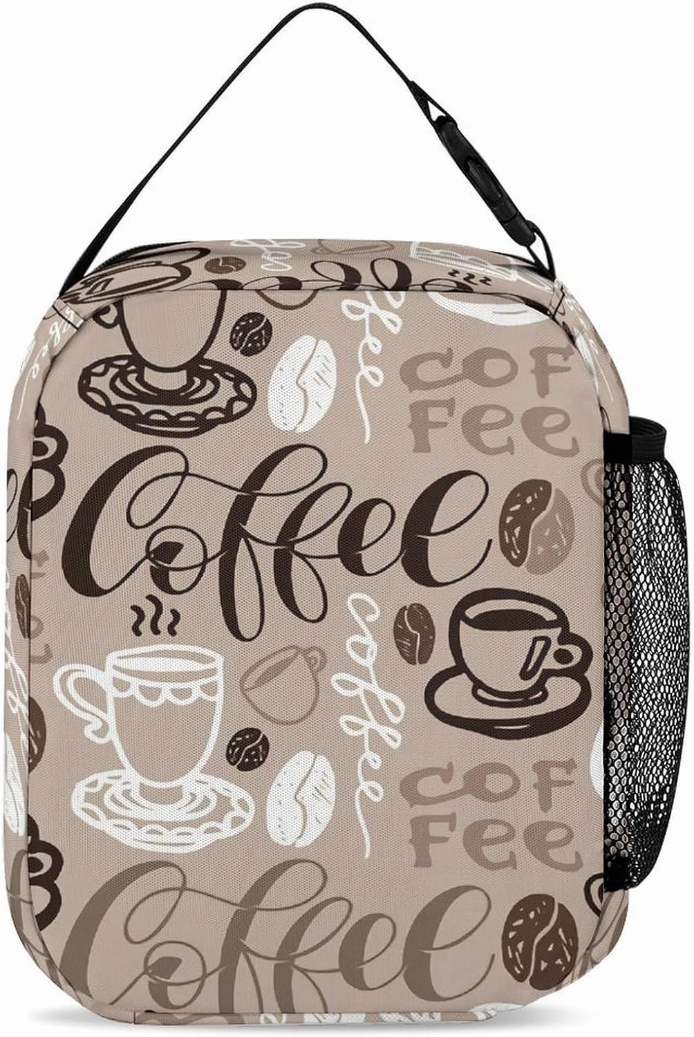 Brown Coffee Maker Beans Theme Large Capacity Portable Backpack Three Piece Set