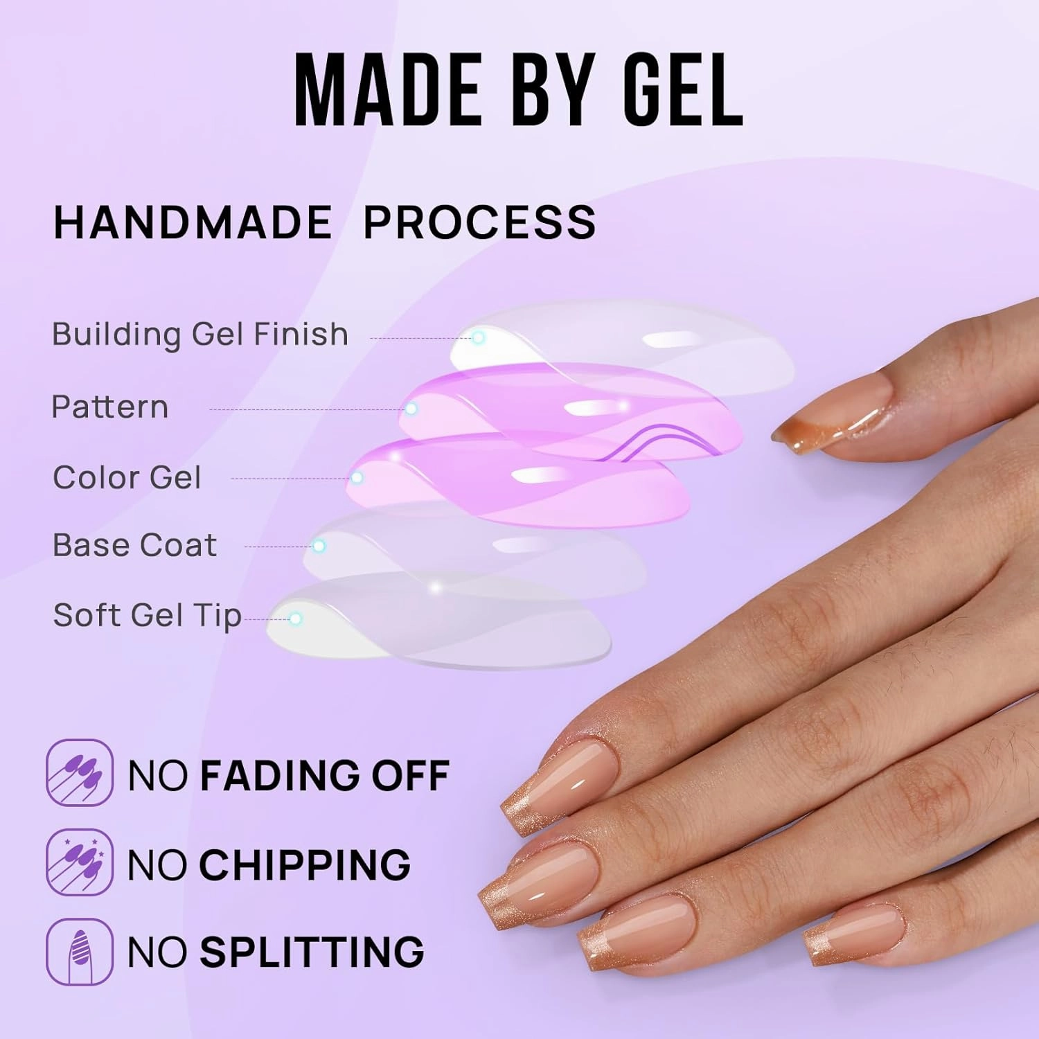 BTArtbox Press on Nails Coffin - Gold Rose French Tips Press On Nails Short for Women, Cat Eye Nail Tips, Glitter Fake Nails with Glue, Glue On Nails in 16 Sizes - 30 Nail Kit, Gold Dust