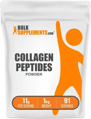 BulkSupplements.com Collagen Peptides Powder - Bovine Collagen Powder, Powdered Collagen Supplement - Hydrolyzed & Gluten Free, 11g per Serving, 1kg (2.2 lbs) (Pack of 1)