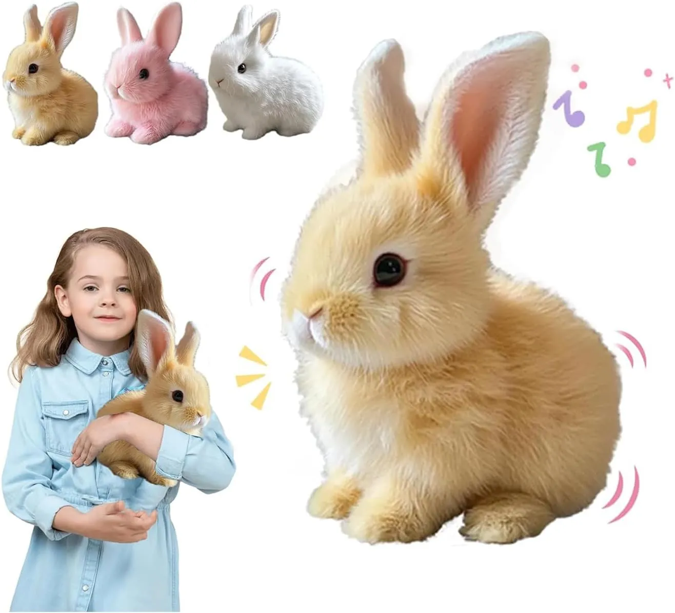 Bunby - My Realistic Bunny Toy, Realistic Bunny Toys, Vitality Bliss Bunny, Perfect Impersonator of Bunny Kind with Sounds and Movements, Moves, Hops, Twitches & Wiggles Ears (Brown)