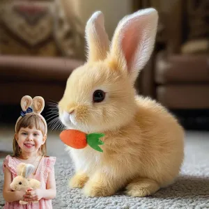 Bunny -My Realistic Bunny Toy, Bundy Realistic Bunny, Easter Children Interactive Realistic Bunny That Moves,Jumps,Shakes Ears Bunny Realistic Bunny
