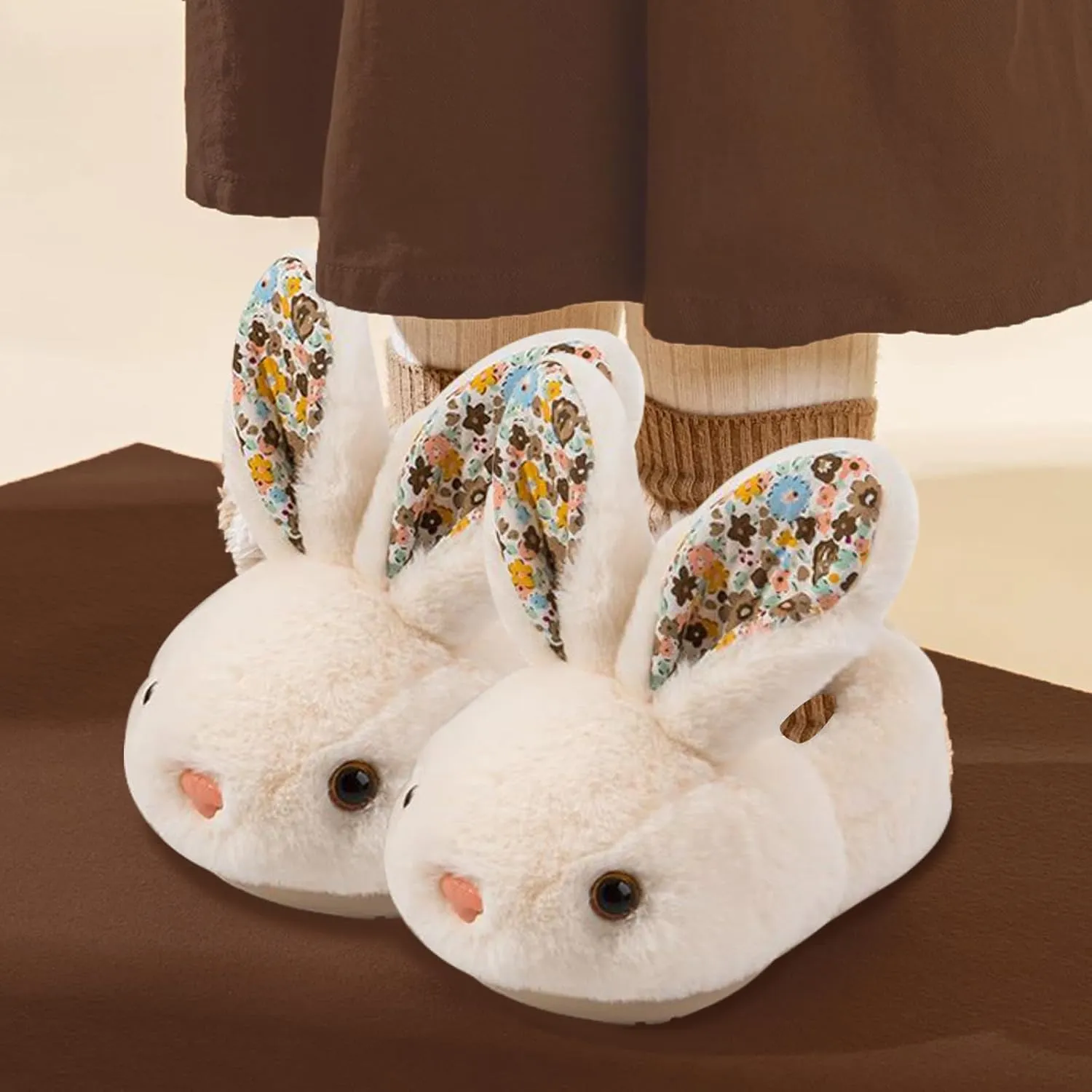 Bunny Slippers Toddler Soft Plush, Kids Slippers Boys Girls Non-Slip, Cute Rabbit House Shoes Indoor Footwear