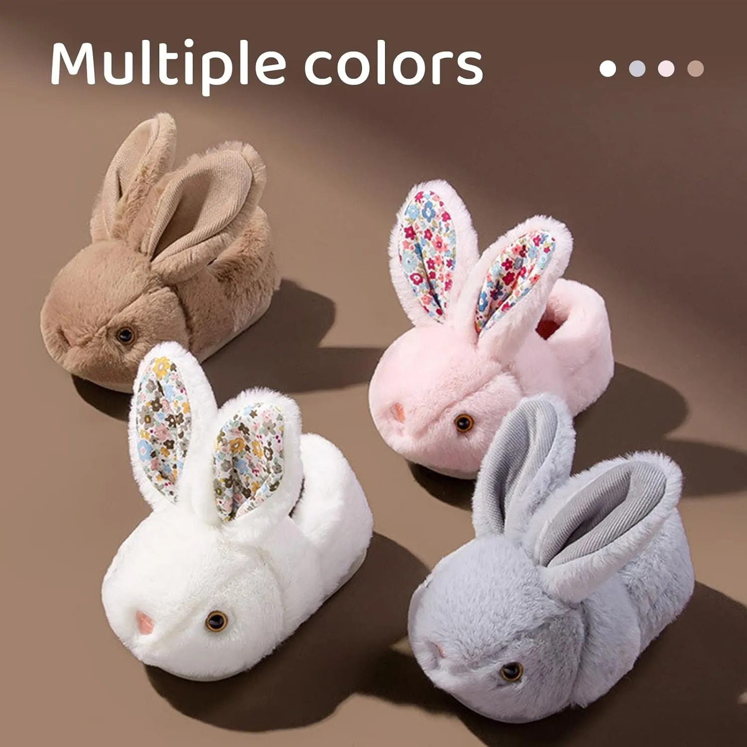 Bunny Slippers Toddler Soft Plush, Kids Slippers Boys Girls Non-Slip, Cute Rabbit House Shoes Indoor Footwear