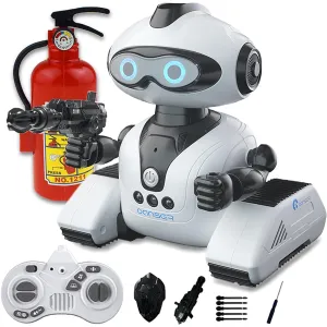 BUSYSIR Robot Toys for Kids - Gesture Sensing Programmable RC Smart Robot Toys for Boys/Girls with Flexible DIY Arm/Music/Recording/Remote Control Toys Birthday Gifts (White)