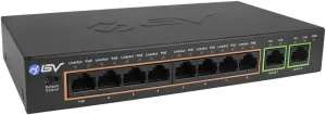 BV-Tech 8-Port PoE Switch with 2 Gigabit Uplink Ports – 96W High-Power Budget, Compact Desktop Design, Extended Transmission up to 656ft – Durable, Easy Setup for Office & Home Networks