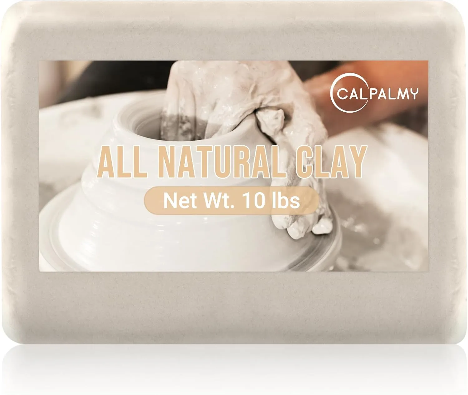 CALPALMY 10 lbs Natural Clay for Pottery - White, Natural Air Dry Moldable Clay, High Density and Quality, High Fire Sculpting for Pottery Wheel, Hand Building and Craft Project