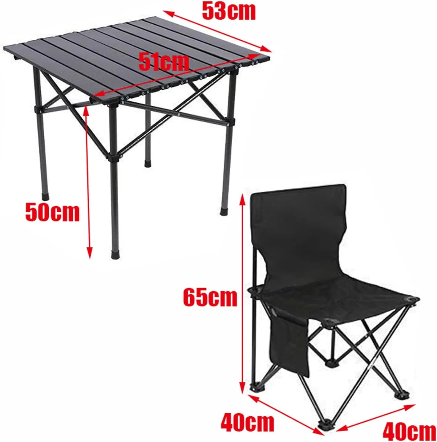 Camping Compact Table Collapsible Lightweight Lawn Chair Portable Picnic Table with Seats for More People, Folding Roll up Carbon Steel Table for Garden Patio