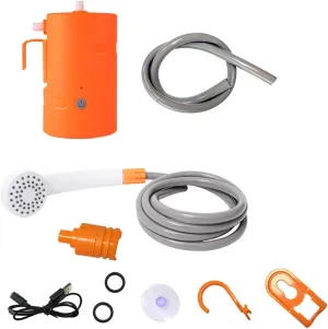 Camping Shower Outdoor Shower Compact USB Rechargeable Portable Shower with Hose for Hiking, Backpacking, Beach