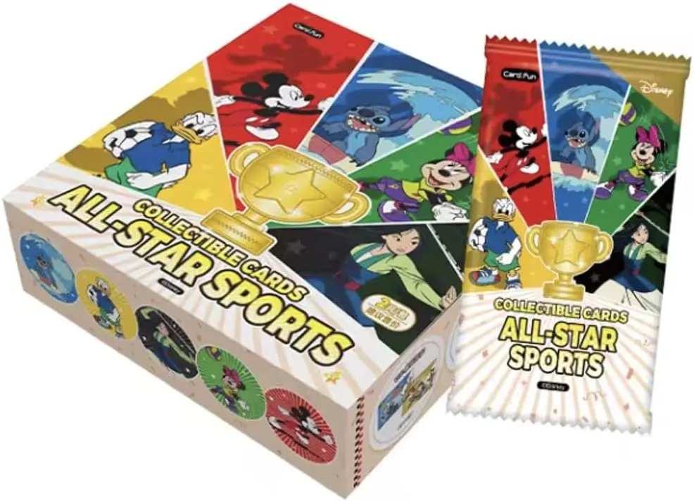 CardFun Disney All Star Sports Booster Box – Officially Licensed 5-Pack Set with 20 Premium Collectible Trading Cards for Hobby Collectors