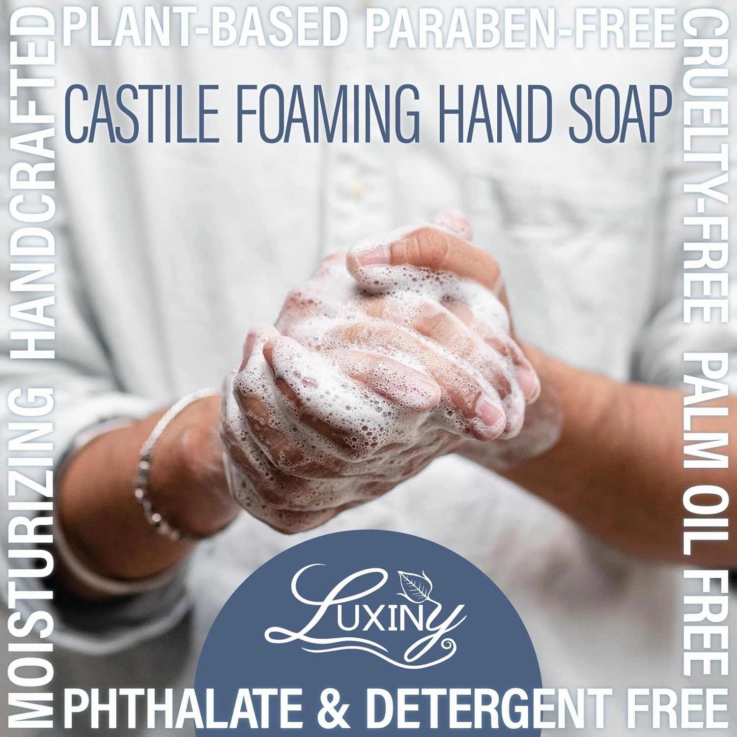 Castile soap, Liquid Foaming Hand Soap, Hand Wash for the Kitchen & Bathroom, Palm Oil Free, Vegan & Cruelty Free, Made in the USA, 8.45 oz., 2 Pack (Dark Musk)