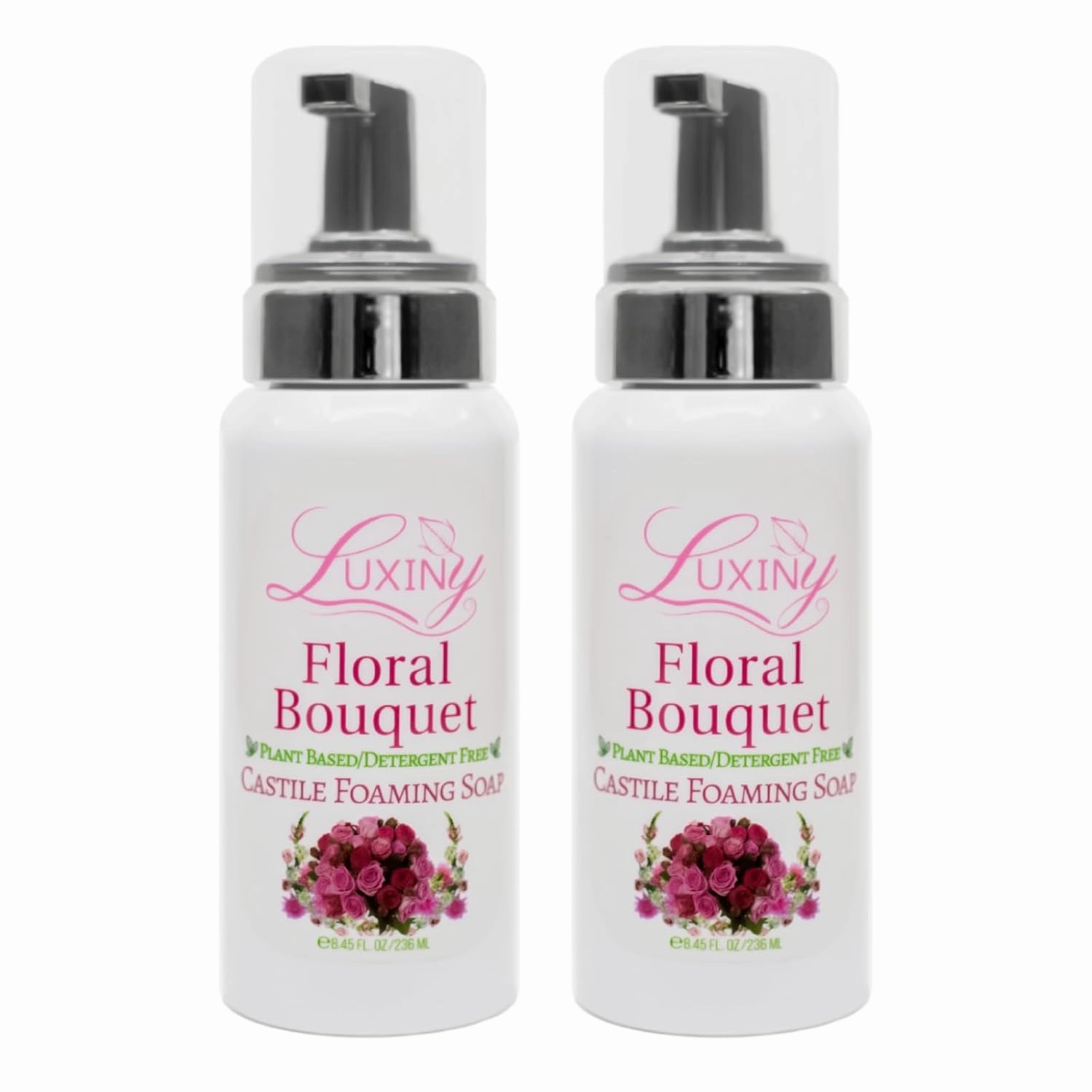 Castile soap, Liquid Foaming Hand Soap, Hand Wash for the Kitchen & Bathroom, Palm Oil Free, Vegan & Cruelty Free, Made in the USA, 8.45 oz., 2 Pack (Floral Bouquet)