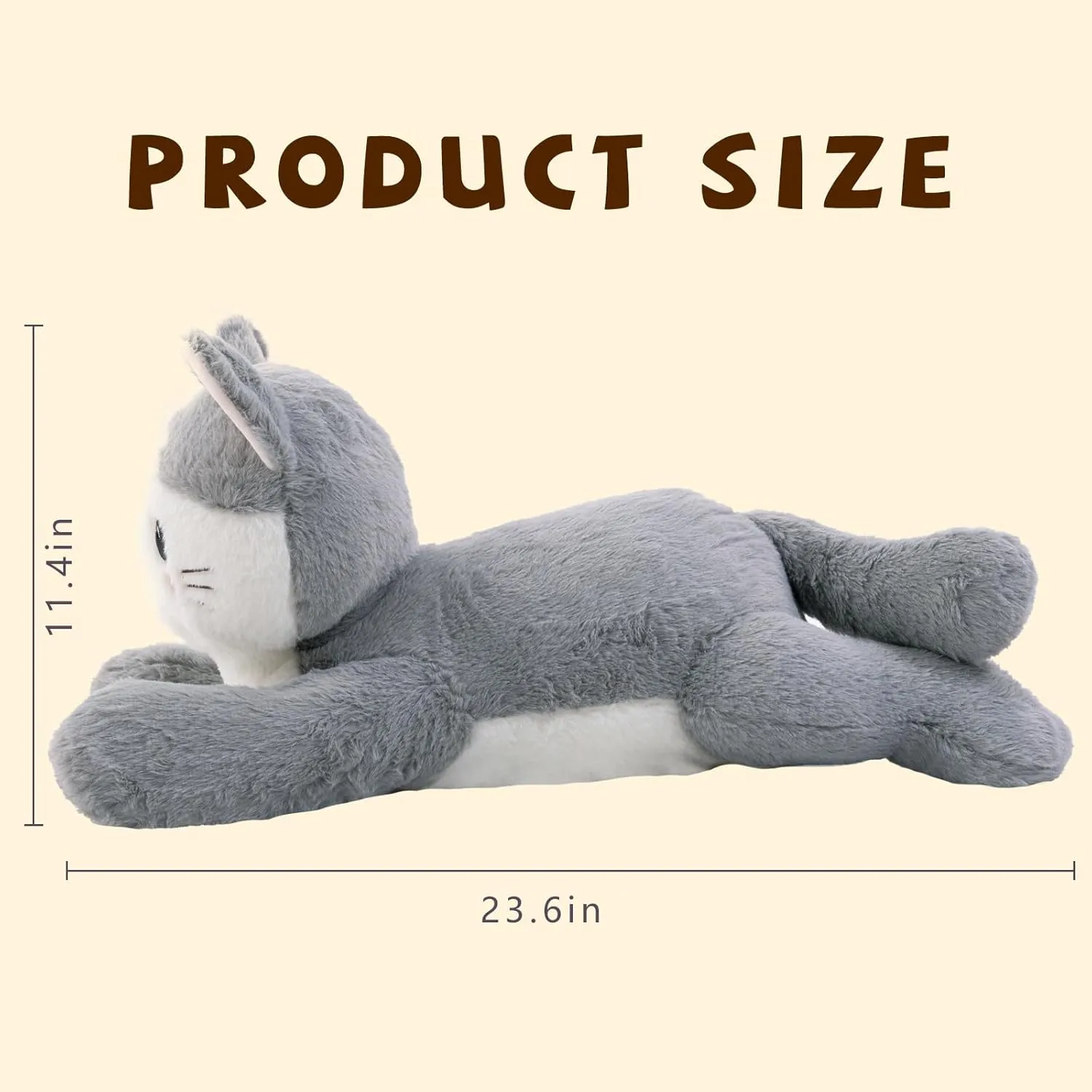 Cat Stuffed Animals 24 inch, Soft Cat Plush, Cute Stuffed Cat Plush Cat PlushieGift for Kids Girls, Birthday,Valentine,Christmas