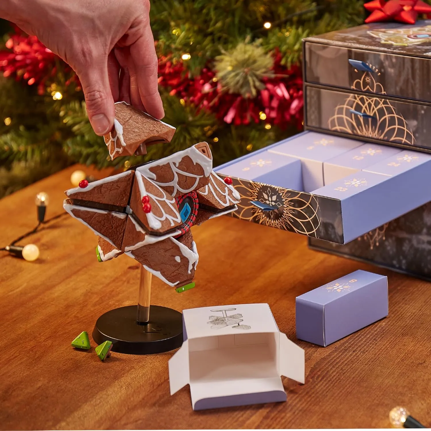 CC Countdown Characters 2024 Destiny Gingerbread Ghost Shell Collectible Figure - Official Destiny Merchandise - Buildable Advent Calendar Statue