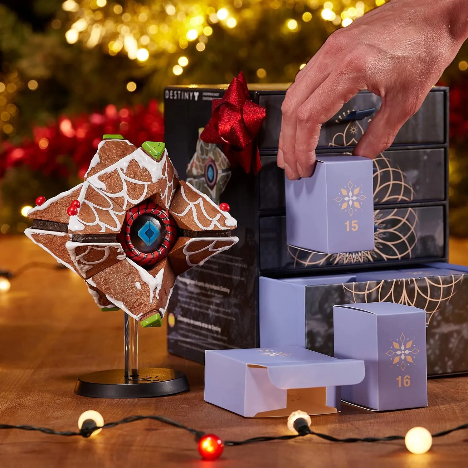 CC Countdown Characters 2024 Destiny Gingerbread Ghost Shell Collectible Figure - Official Destiny Merchandise - Buildable Advent Calendar Statue