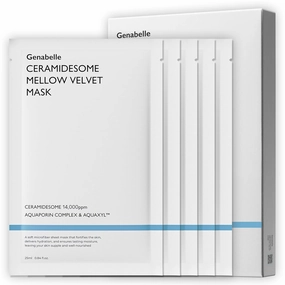 Ceramidesome Mellow Velvet Mask - Deep Moisturizing & Soothing Face Mask with Ceramide, Vegan Formula for Sensitive Skin, Hydrating Korean Skincare for Dry & Damaged Skin, 5pcs