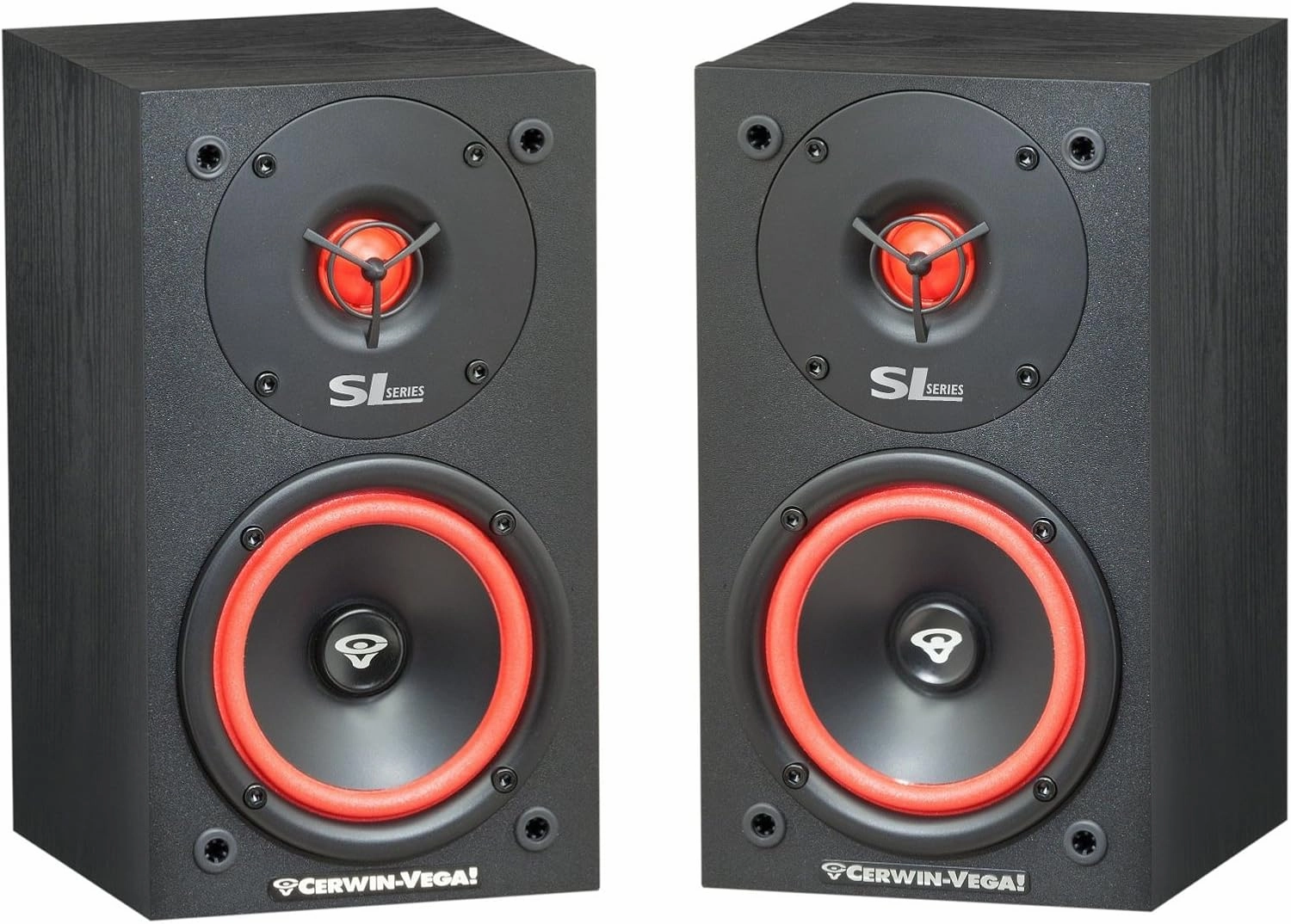 Cerwin Vega SL-5M 5 1/4" 2-Way Satellite Speakers with 1" Soft Dome Tweeter - Set of 2 - Black
