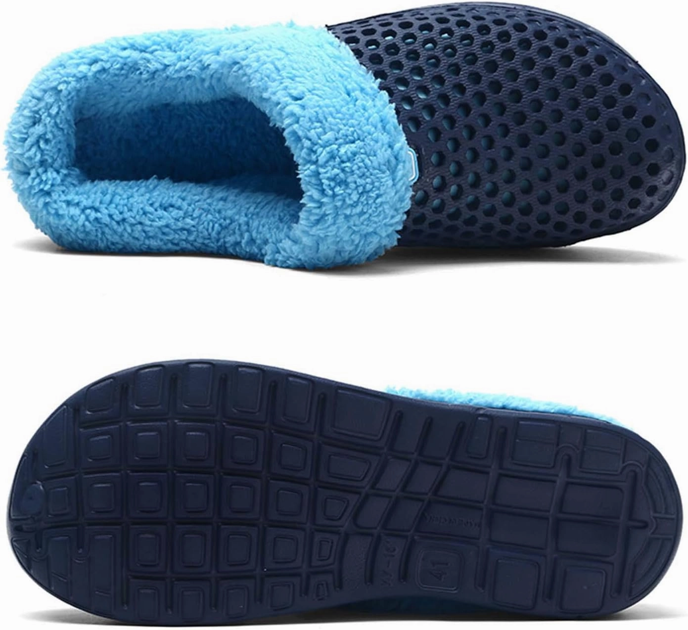CERYTHRINA Men's Women's Lined Clog Breathable Mesh Lining Indoor Outdoor Walking Garden Clogs Winter Slippers