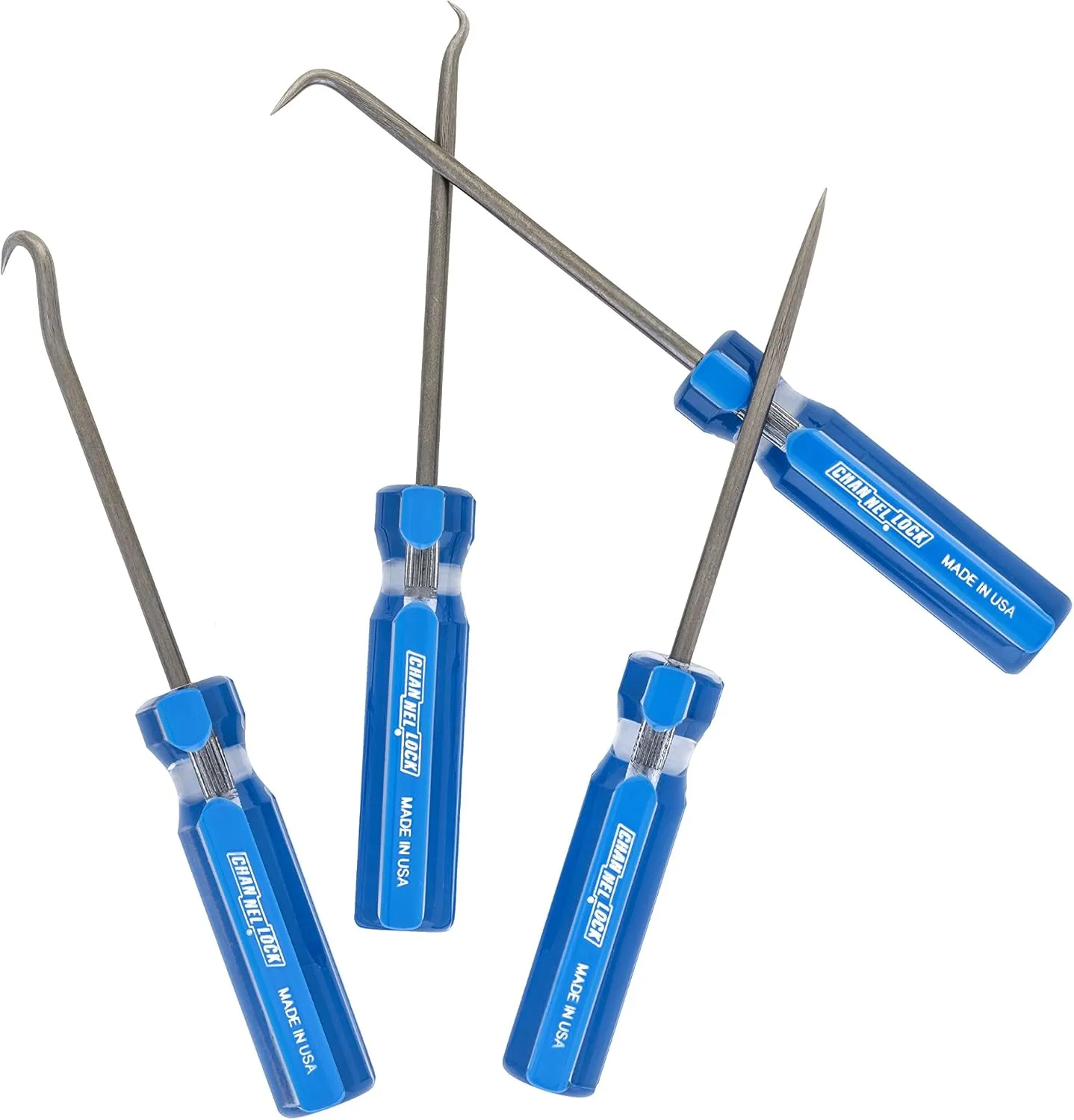 Channellock HP-4A 4 Piece Precision Hook and Pick Set, Useful as Gunsmith Tools, Removing Small Fuses, Wire plugs and o-rings, Heat Treated Alloy Steel Blades for Extended Tool Life, Made in the USA